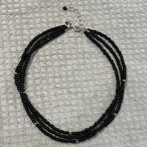 Silpada Black Onyx Triple Strand Necklace